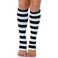 Costume Accessory: Girl's Leg Warmers-Black/White Stripes